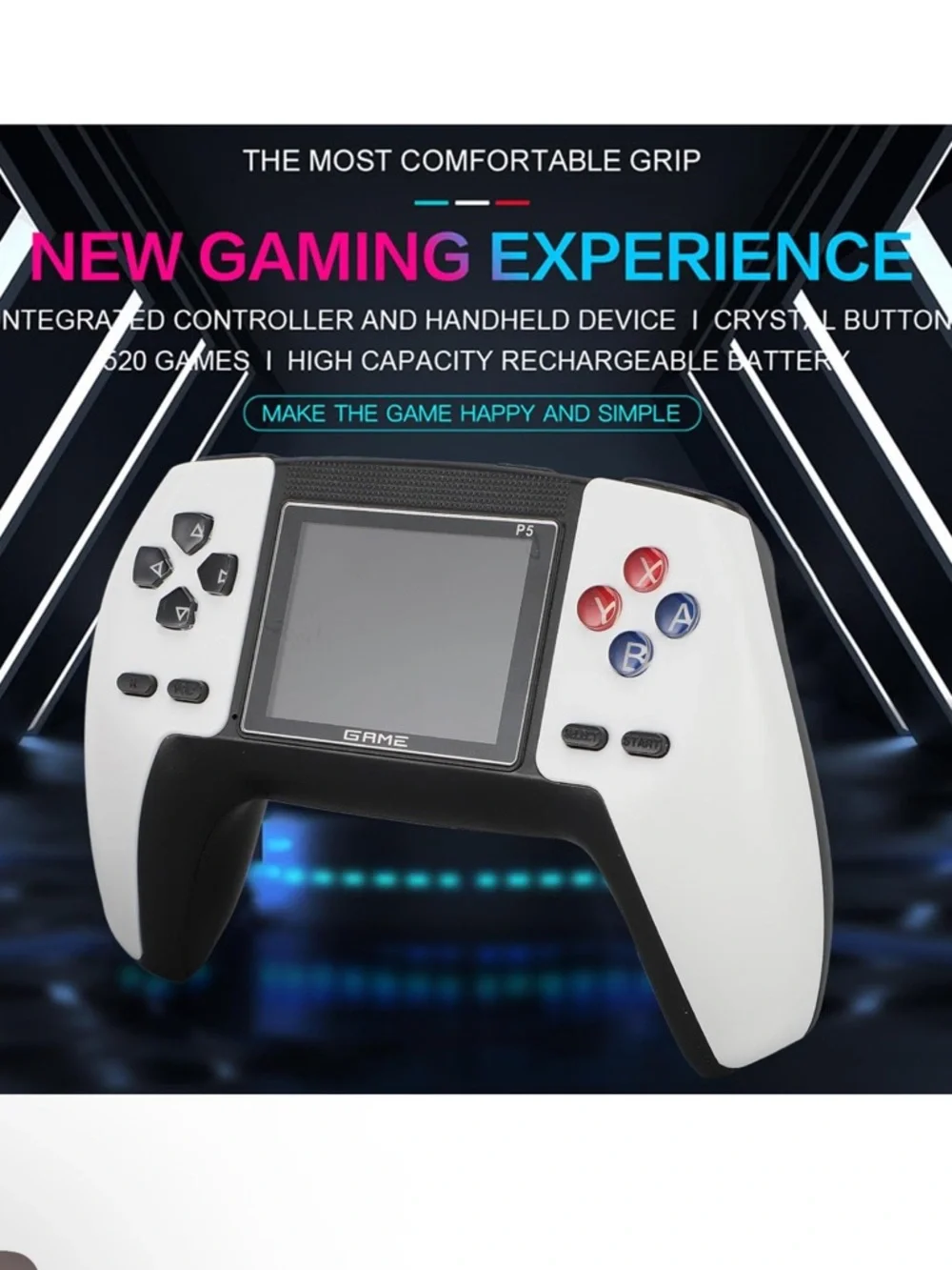 White and Black Handheld Gaming Console - Portable Retro Game Player